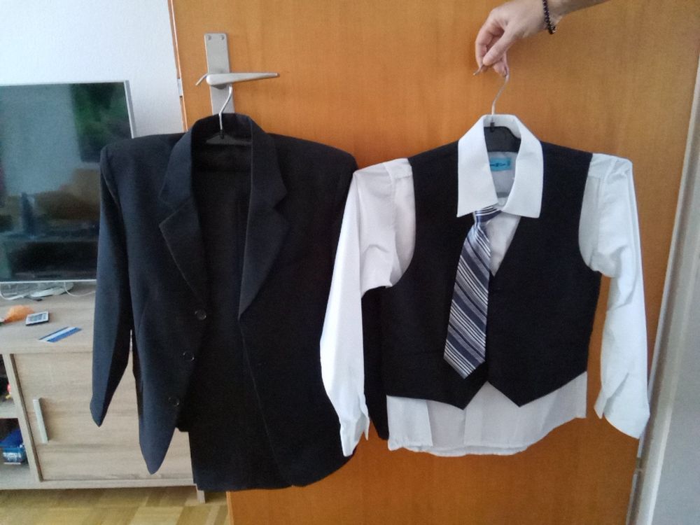 Costume cérémonie gris clair 5 pièces coordonnées mariage Nice