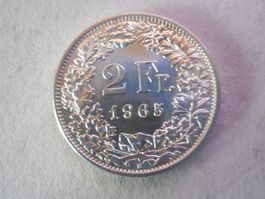 2 Fr. 1965 silber  unz/stgl