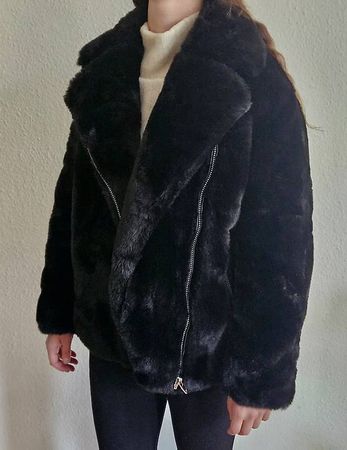 Kunstpelzjacke The Kooples schwarz Grösse S neuwertig