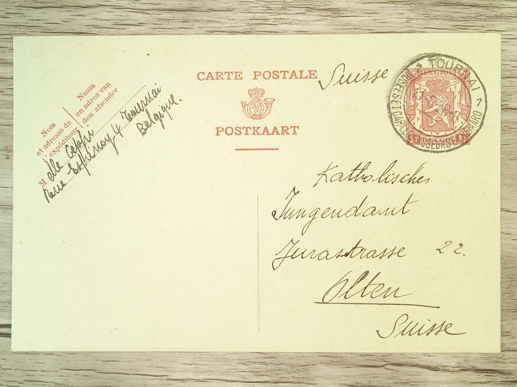 Tutti i francobolli: TR65 Carte Postale + Timbre Belgique 1938 – Usato da Cousset venduto da Patrick_Collections