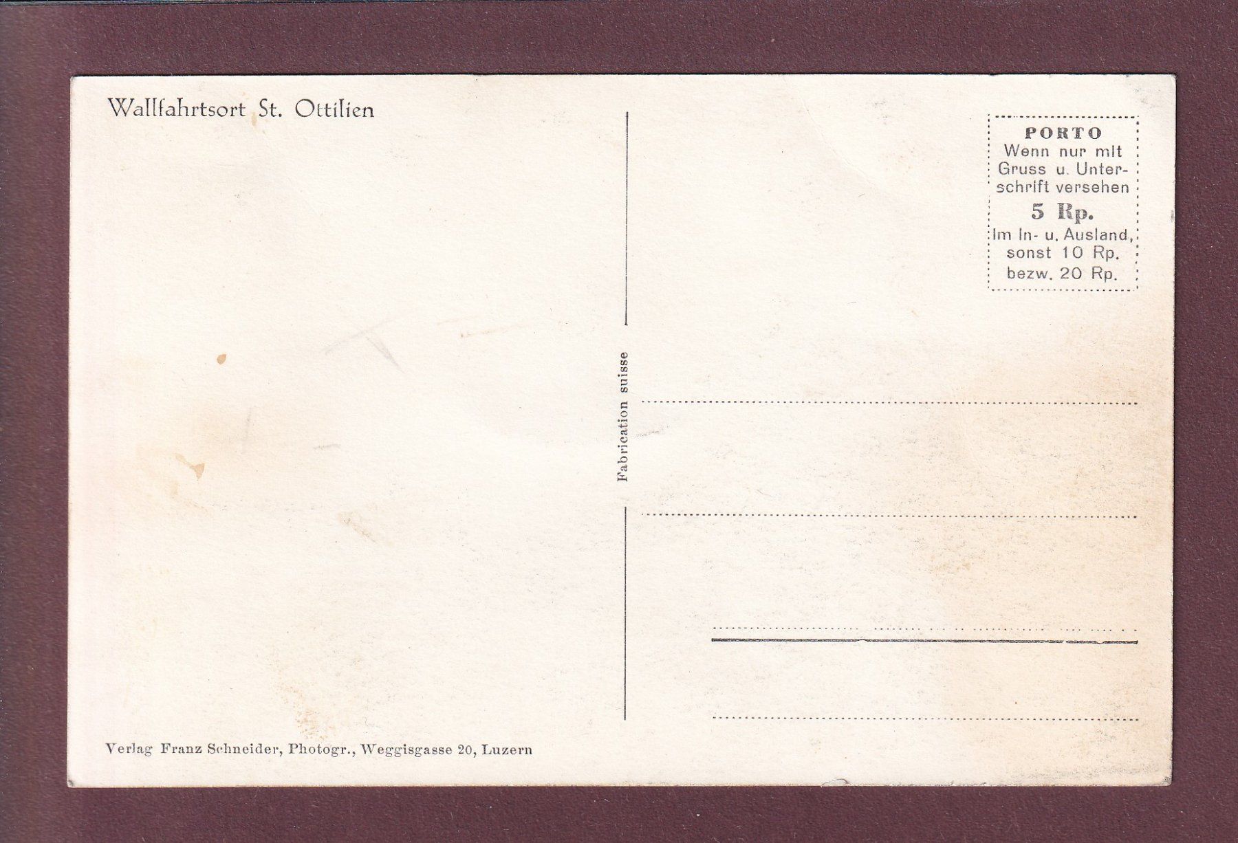 Cartoline postali: ST. OTTILIEN bei Buttisholz – Usato da Pully venduto da nicecards 1