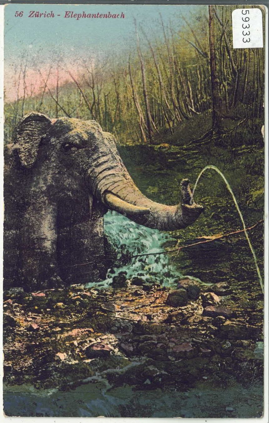 Ansichtskarten: Zürich - Elephantenbach - Litho – Gebraucht aus Ettingen von Kartenplanet