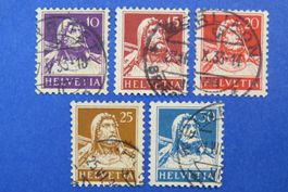 Serie Tell geriffeltes Papier1932-33 gestempelt - SBK: 240.-