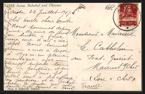 Cartoline postali: AK Arosa, Bahnhof und Obersee – Usato da Berlin venduto da bartko-reher 1