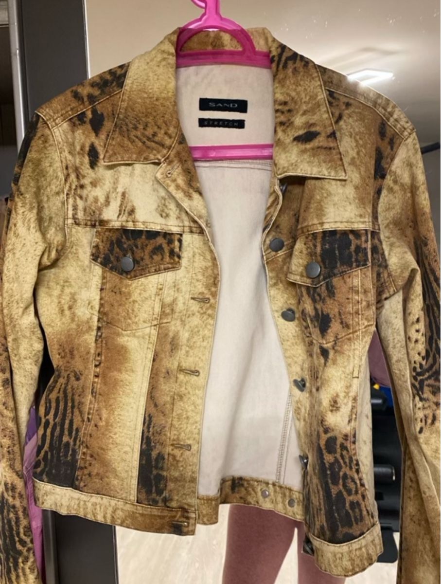 Giacche: Jeansjacke SAND Leopardenmuster – Usato da Wolfwil venduto da ISAsShop