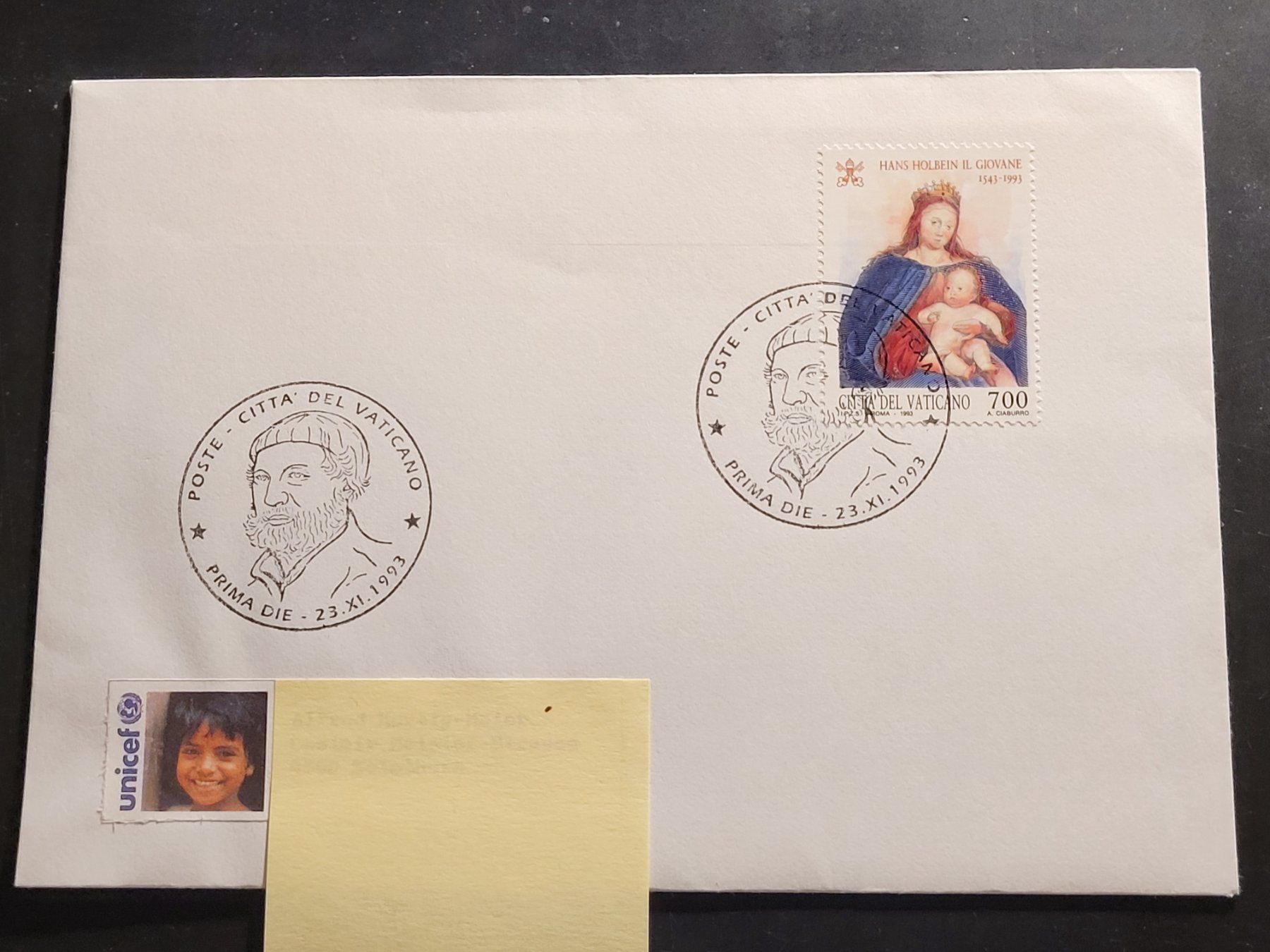 Tutti i francobolli: Enveloppe timbrée - Poste Citta Del Vaticano - 1993 – Usato da Payerne venduto da tintin08