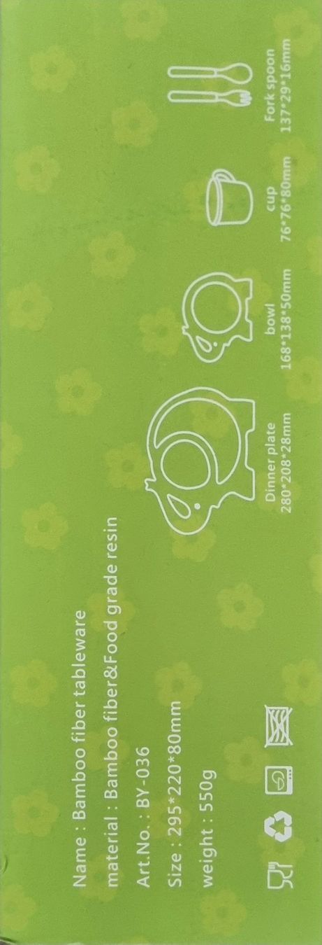 Set di piatti: KINDER GESCHIRR-SET Eco Bambo " ELEPHANT " – Nuovo e nell'imballaggio originale da Stäfa venduto da BURG23 2