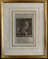 Antiker Stich um 1718, Luiken, gerahmt, Rarität!