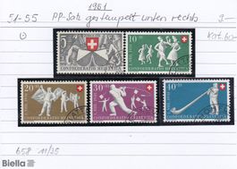 51-55 PP-Satz 1951 sauber gestempelt unten rechts, Kat.60.00