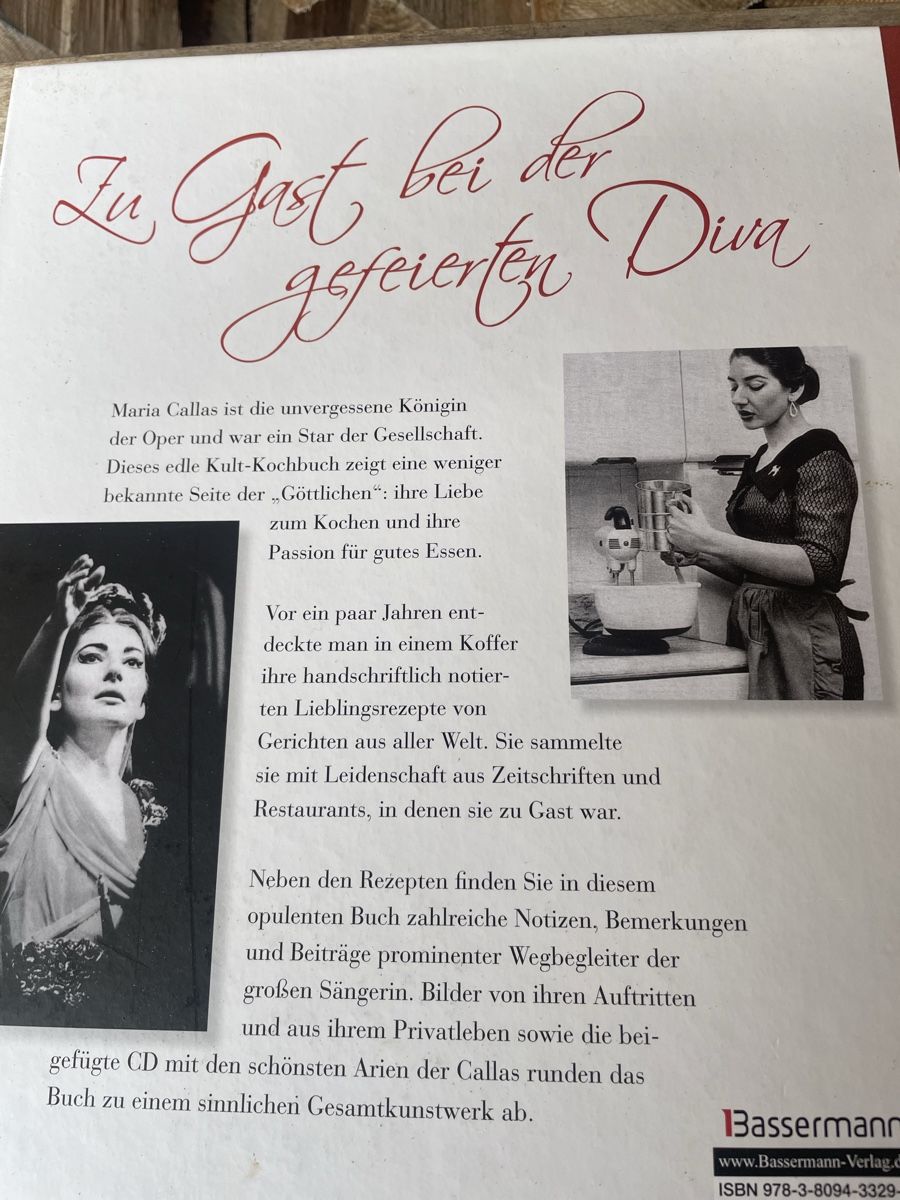 Libri: Maria Callas Lieblingsrezepte Buch + CD – Nuovo (secondo la descrizione) da Wildensbuch venduto da Mangosteen7 8