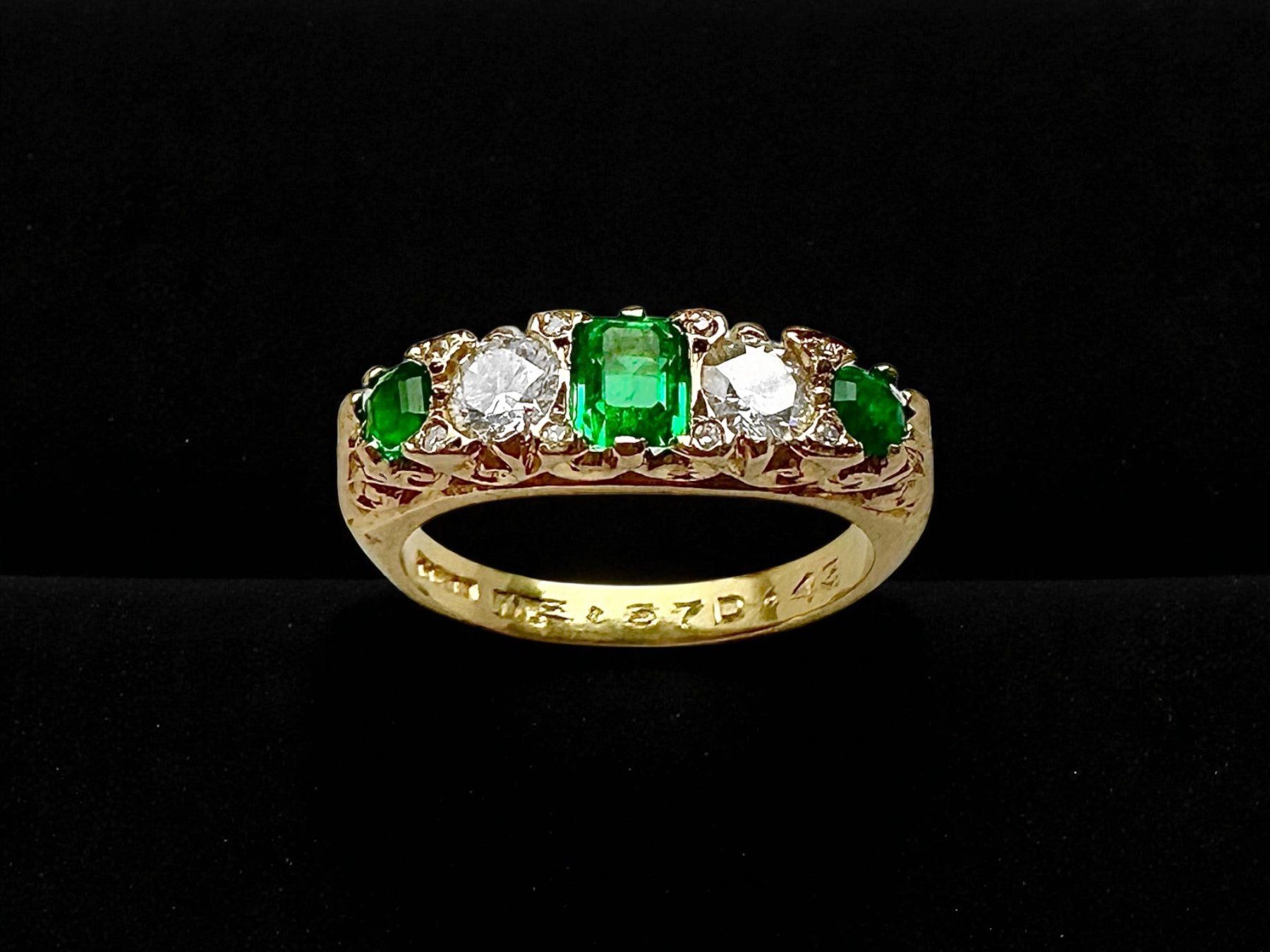 Anelli: MAPPIN & WEBB, London,  Smaragd - Diamant - Ring – Usato da Zuzwil SG venduto da artimmo 3