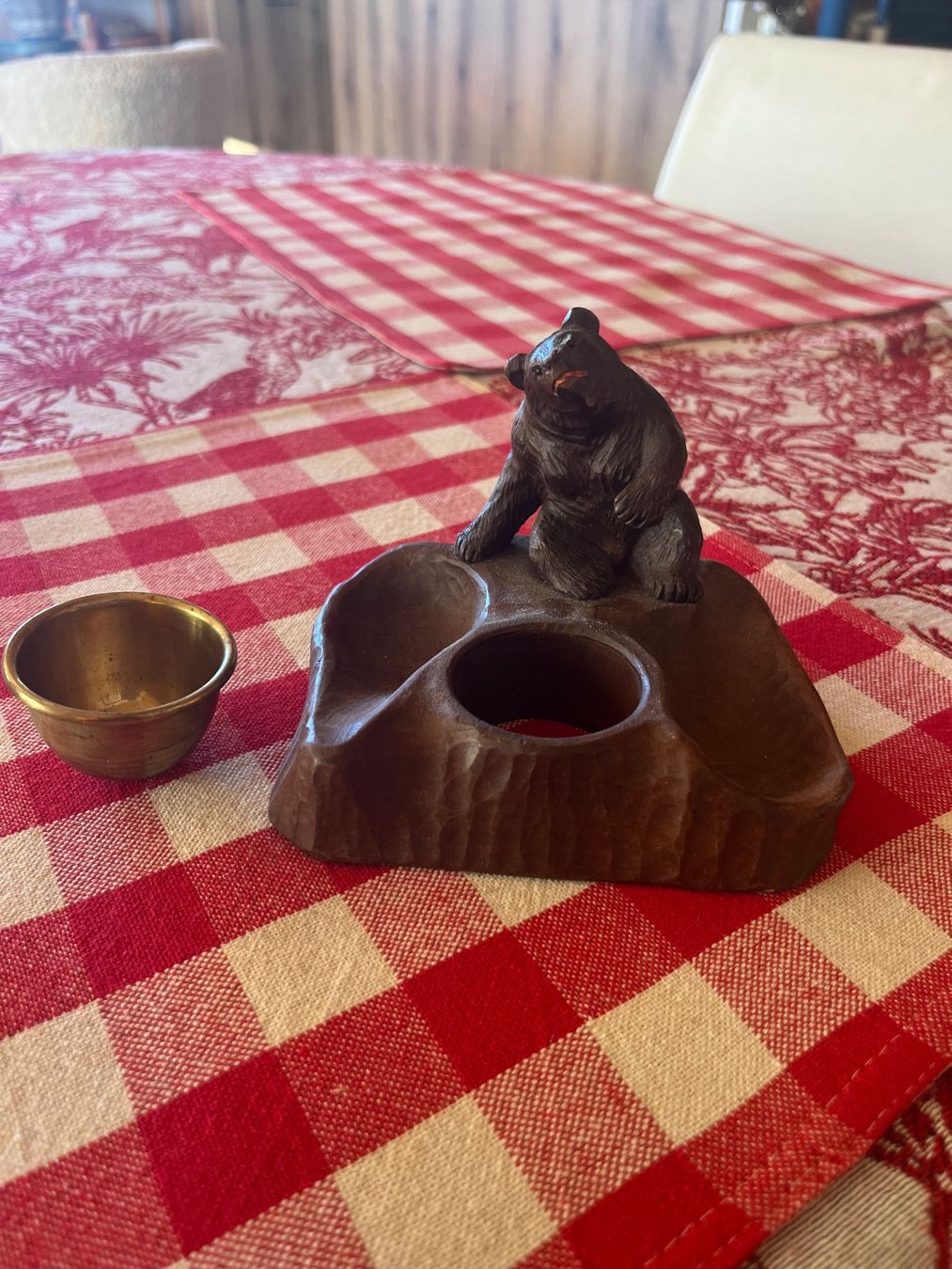 Sculture & Statue: Antiker Bär aus Holz mit Messing Schale – Usato da Saanen venduto da SoniaMichaela 9
