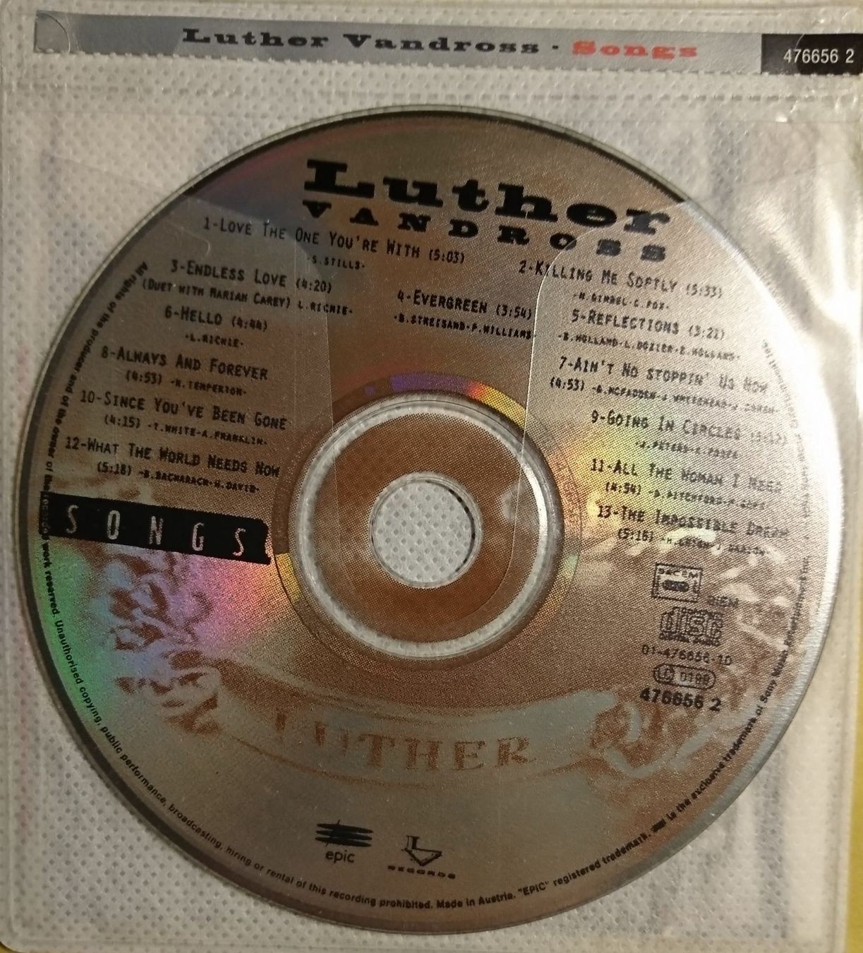 CD: LUTHER VANDROSS Songs – Usato da Zürich venduto da Raz88 1