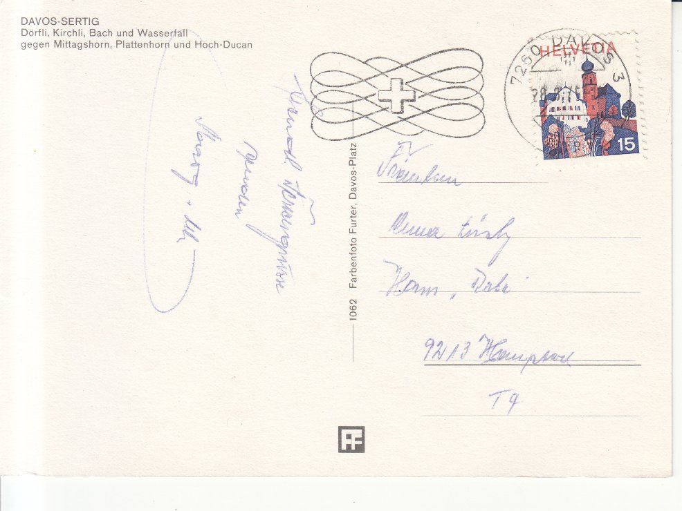 Cartoline postali: Davos Sertig 1975 – Usato da Bürglen TG venduto da StampGraf 1