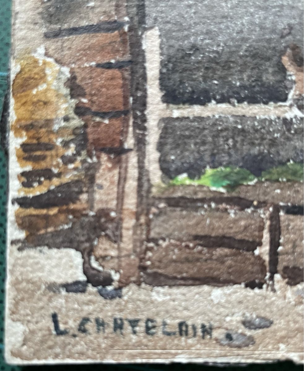 Gemälde: Leo Chatelain aquarelle village – Gebraucht aus Biel/Bienne von Galaq 1