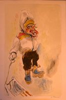 Lithographie 118/200 Hannes Portmann. De Schnuller-Rodler.