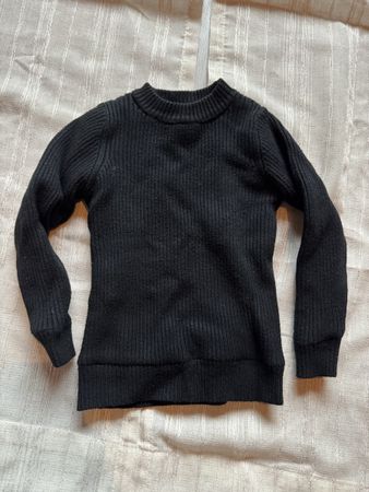 Kinder Warm gefütterter Winter-Pullover, Schwarz, Grösse 92