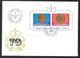 Liechtenstein FDC 588 Block Geburtstag Fürst ET 10.6.1976
