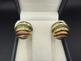 Elegante Vintage-Ohrringe mit farbigem Emaille