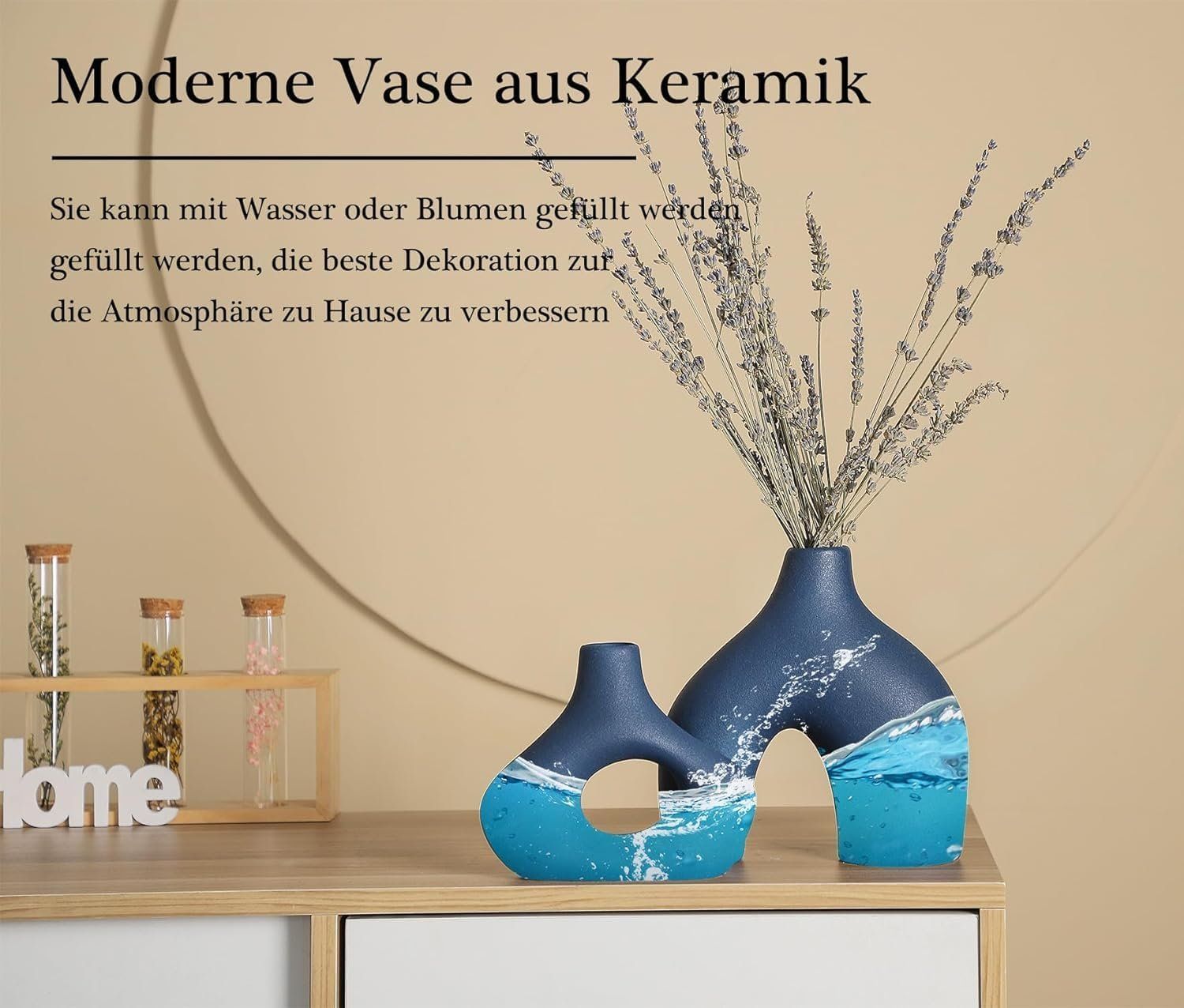 Vase & Récipients: Blau Keramikvase 2er Set – Neuf avec emballage d'origine à Nuglar par SaleRitter 2