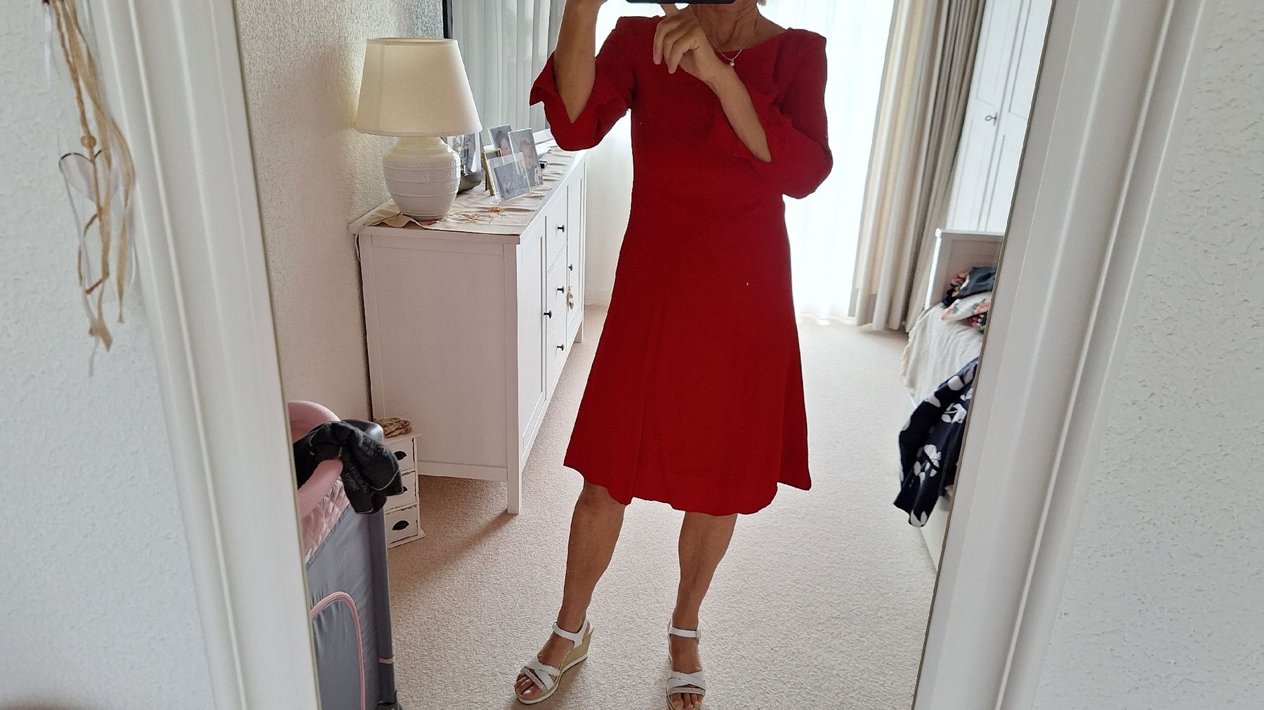 Vestiti: Hallhuber Kleid, Gr. 36, rot – Usato da werdenberg venduto da Nsmilles