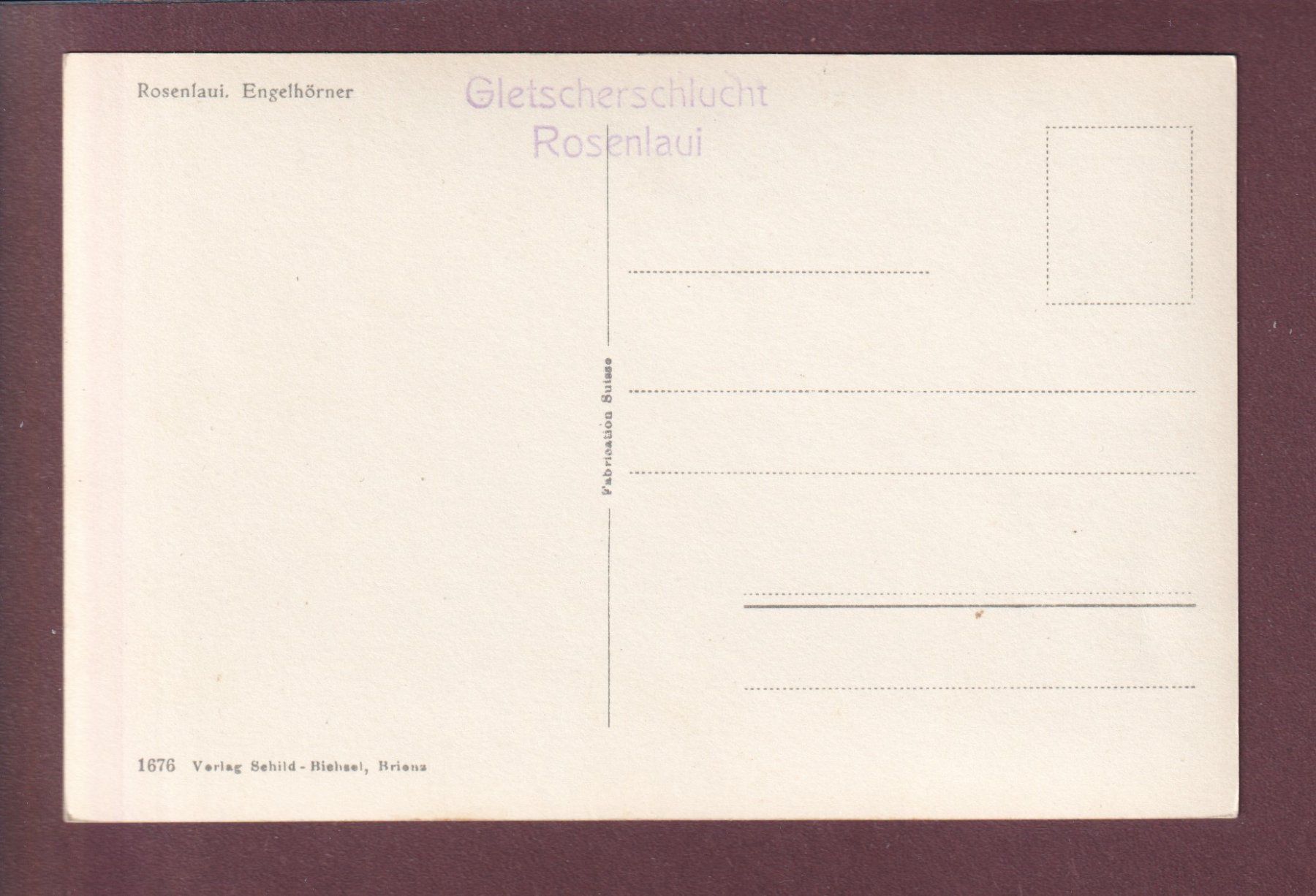 Cartoline postali: ROSENLAUI - Engelhörner – Usato da Pully venduto da nicecards 1