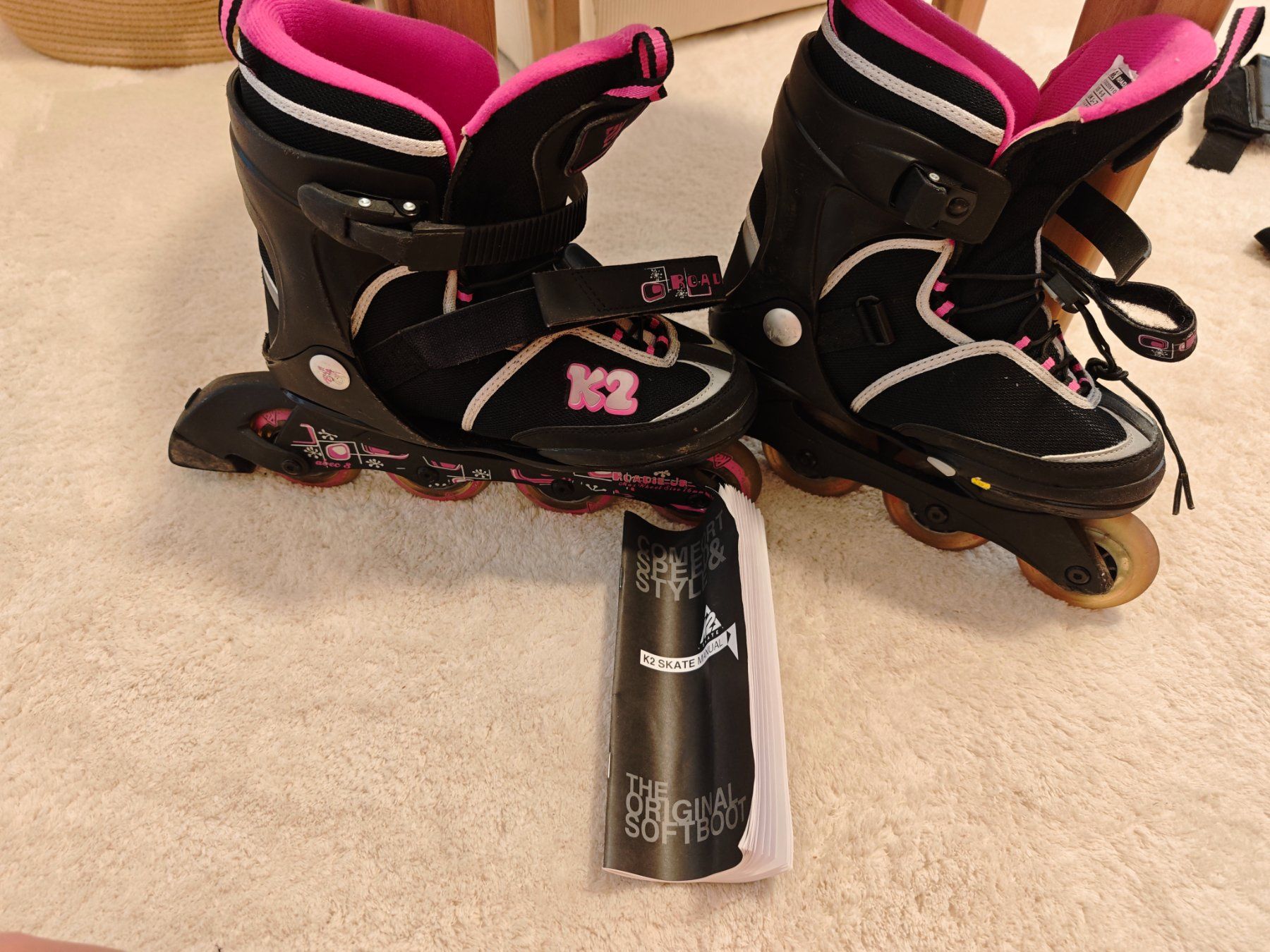 K2 Inline-Skating & Rollschuhe: K2 Inline Skates Grösse 35-40 Junior Mädchen Protektorenset – Gebraucht aus Gunzgen von 0Aurin0