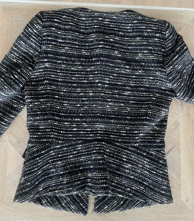 Uterqüe Tweed Jacke, XS, Schwarz/Weiss, Tailliert✨