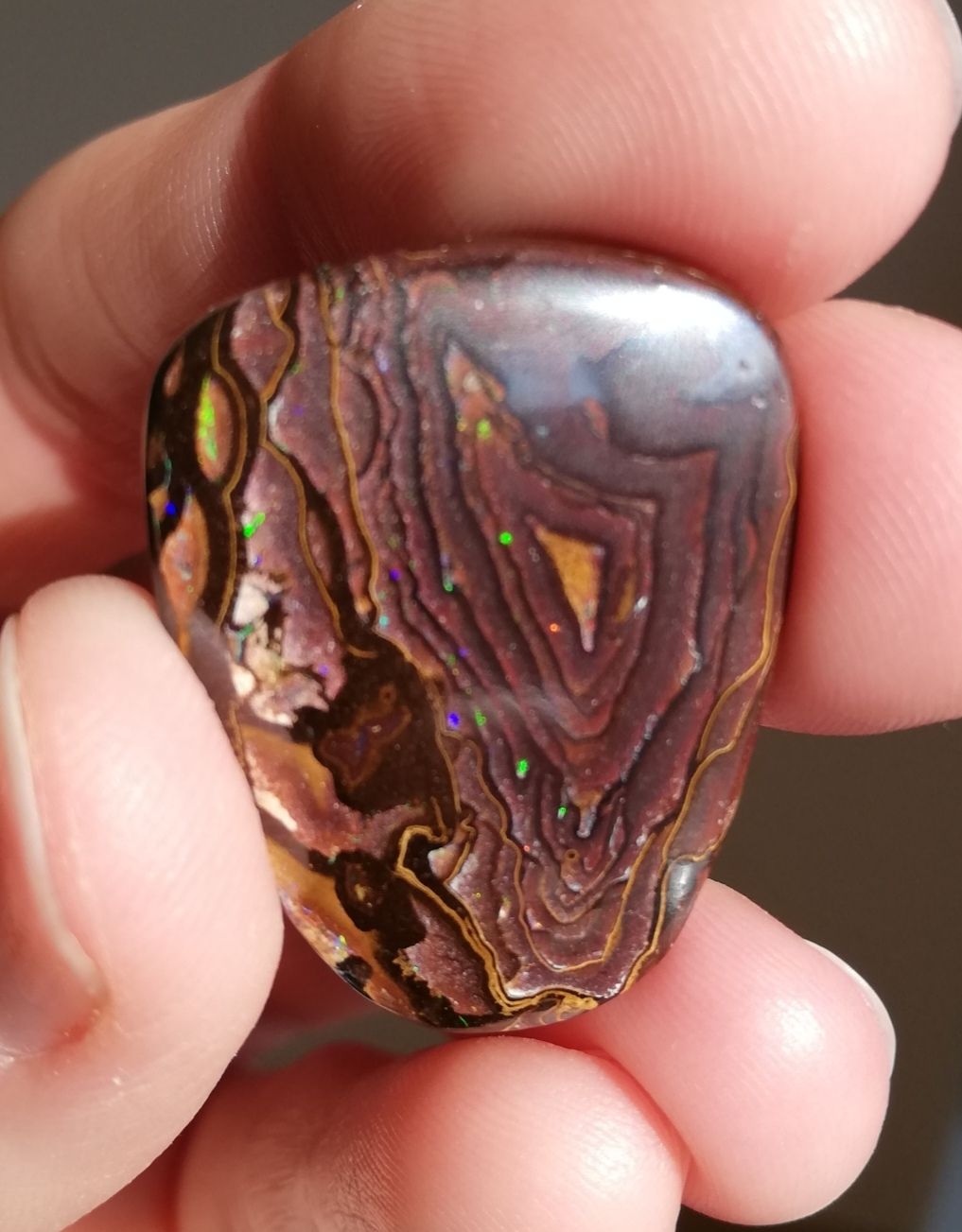 Pietre preziose: Grosser wunderschöner Australischer Boulderopal Anhänger – Nuovo e nell'imballaggio originale da Bärau venduto da thunja 1