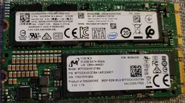 2x 512GB M.2 SATA SSD - Intel & Micron - Top Zustand!
