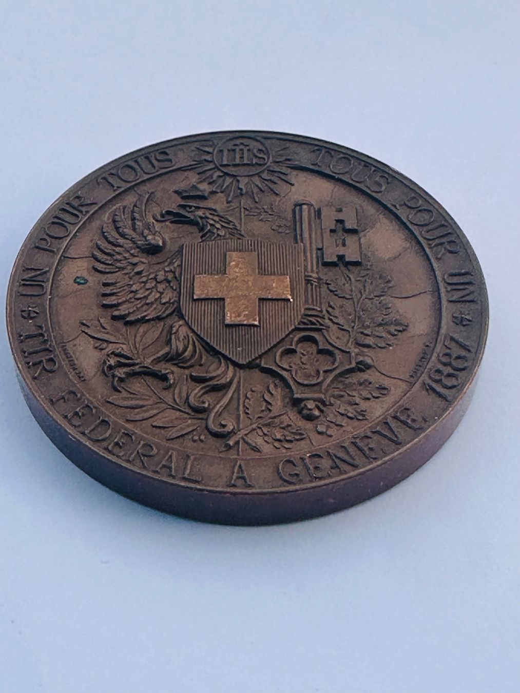 Medaglie: Schützenmedaille Genf 1887 – Usato da Kandergrund venduto da honey-art_and_more 3