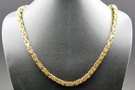 Königskette Halskette 55cm 7x7mm IP gold