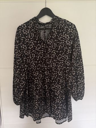 Damen Sommerkleid Blumenmuster schwarz