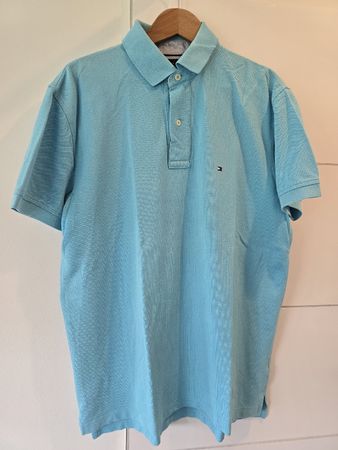 Tommy Hilfiger Polohemd hellblau Grösse L 40s Two Ply Cotton