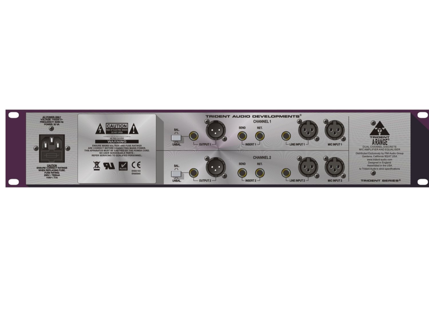 Amplificatori: TRIDENT A-Range Dual Channel Mic Preamp und Equalizer – Usato da Küsnacht ZH venduto da soundforce365 1