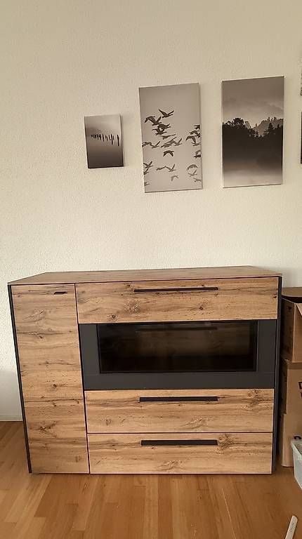 Cassettiere: Modernes Sideboard / Highboard Holzoptik & Anthrazit  – Usato da Hochdorf venduto da Lilporto