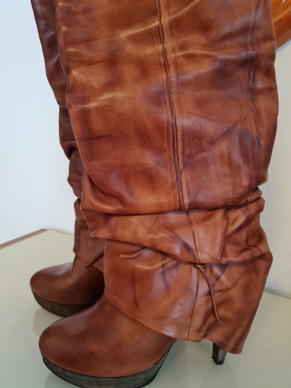 Scarpe da donna: DAMEN STIEFEL EXTRAVAGANT LEDER GR.40 FOLD-OVER BOOTS – Usato da Steg im Tösstal venduto da goldlionfree 3
