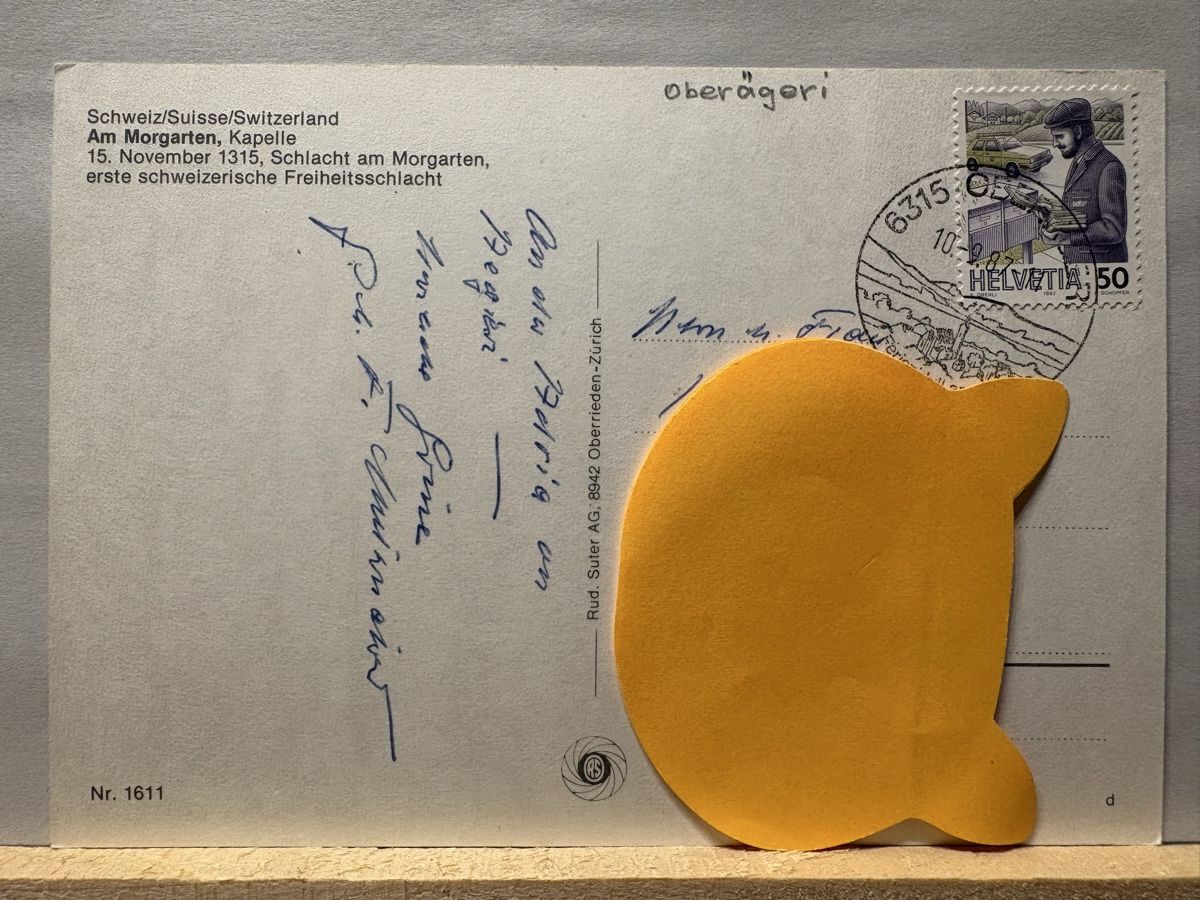 Cartoline postali: AK von Kapelle sm Morgarten – Usato da Rümlang venduto da Kartenpost1 1