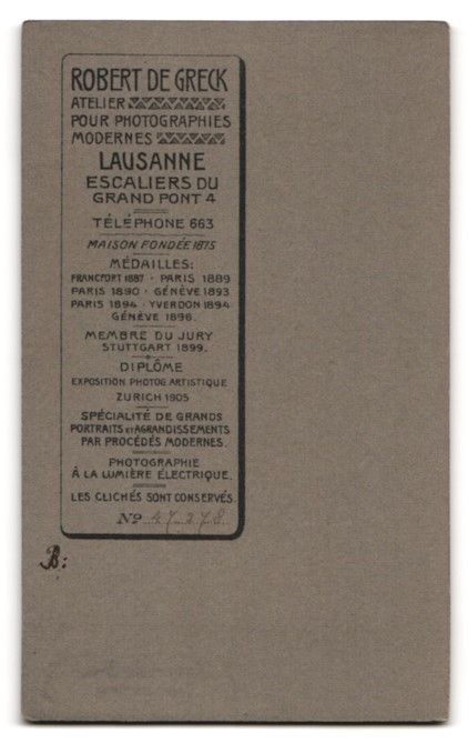 Fotografie & Manifesti: Fotografie Robert de Greck, Lausanne, Gr – Usato da Berlin venduto da bartko-reher 1