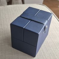 Uhrenbox blau mit Uhrenkissen