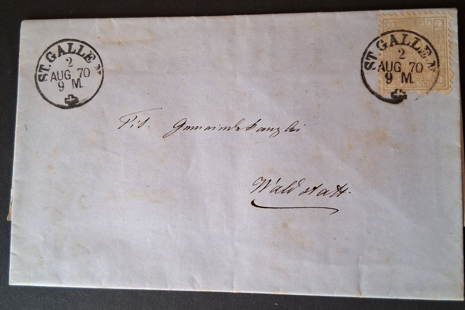Tutti i francobolli: Faltbrief St.Gallen-Waldstatt 1870 – Usato da Stalden (Sarnen) venduto da Salina_23