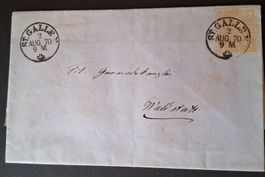 Faltbrief St.Gallen-Waldstatt 1870