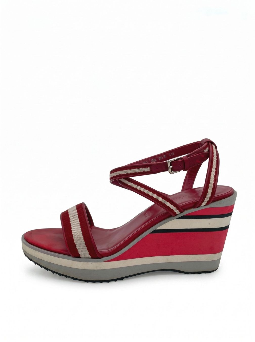 Bally Scarpe da donna: Bally Wedge Sandale mit Absatz EU 36.5 Rot – Usato da Zürich venduto da shoe_shop