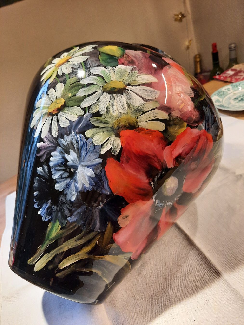 Vasi & Recipienti: Fantastische grosse Vase mit Hinterglasmalerei – Usato da Busswil BE venduto da balu37 3