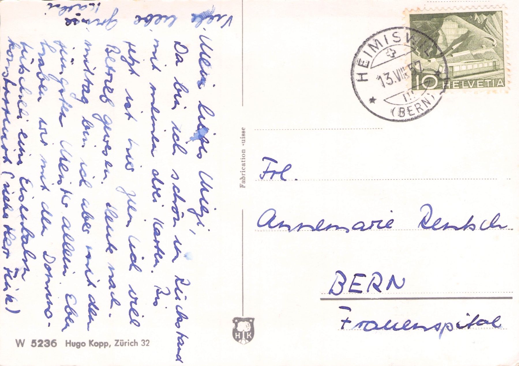 Ansichtskarten: Heimiswil BE // 1957 Dorf Emmental – Gebraucht aus Basel von intermezzo12 1