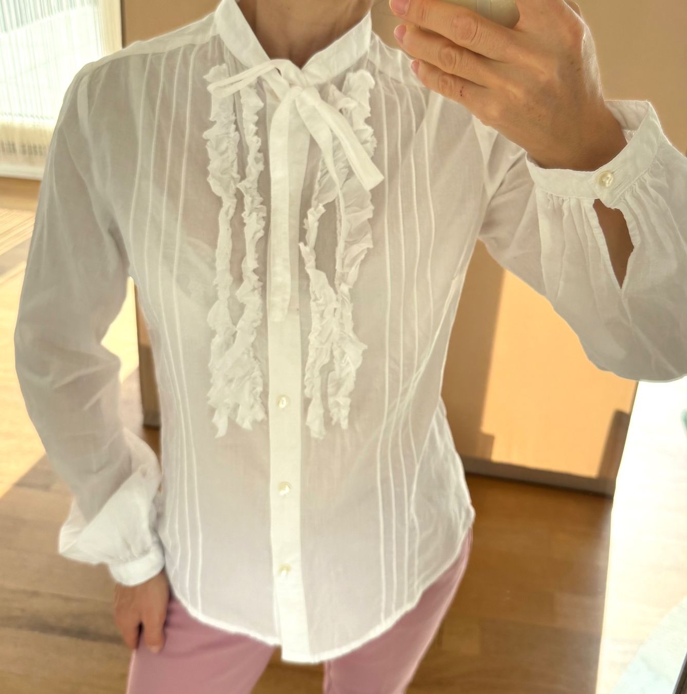 Mango Camicette: Bluse Baumwolle mit Rüschen Gr. 34 weiss – Usato da Stansstad venduto da InStyle8 1
