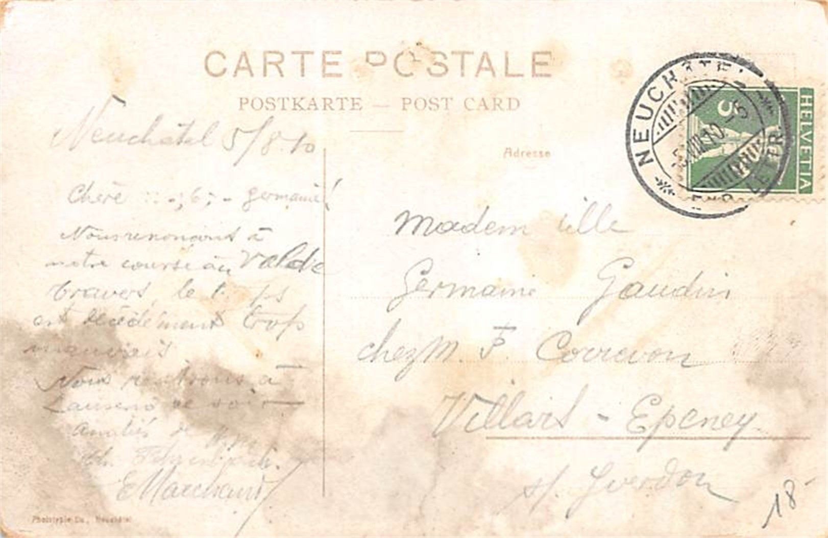 Cartoline postali: Neuchâtel, Musée des Beaux-Arts – Usato da Ottikon b.Kemptth. venduto da Neptun1974 1