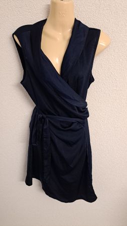 dunkelblaues Wickelkleid Gr. 38 / M