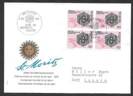 Sonderbrief S. 828 Alpine Ski-WM St. Moritz 2.-10.2.1974