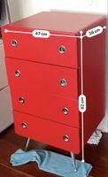 BelAir Retro Kommode rot , 4 Schubladen
